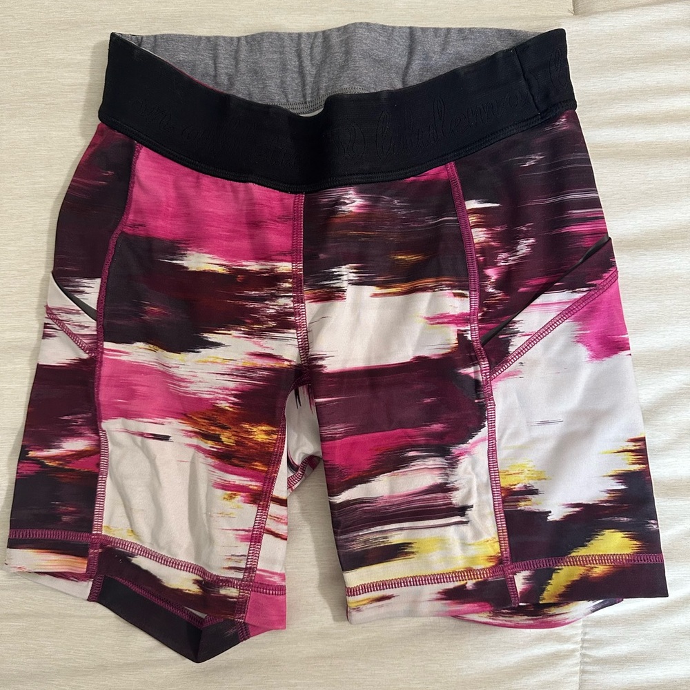 Lululemon Athletica Pink and Black Bike Shorts